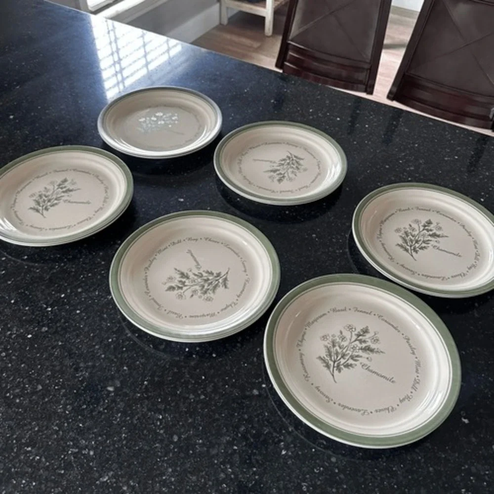 Corelle Thymeless Herbs Collection  Set of 2 Chamomile Salad Plates 8 1/2
